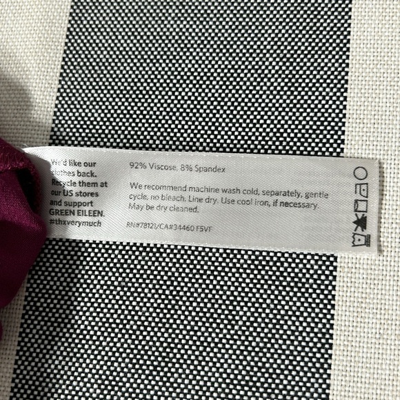 Eileen Fisher Womens Sleeveless Burgundy A Line Pocket Dress XS Sustainable - Picture 10 of 10